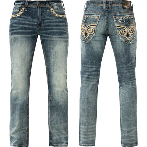 Affliction | Джинсы мужские ACE CREST HEWITT 110SS246 перед и сзади