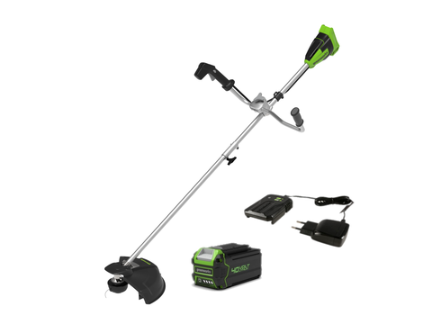 Аккумуляторный триммер Greenworks GD40BCBK5, 40v, 40 см, (2105707UG), с аккумулятором 5 А·ч и зарядным устройством