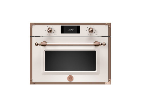Компактный духовой шкаф Bertazzoni, комбинированный с пароваркой, 60x45 см Слоновая кость / медь