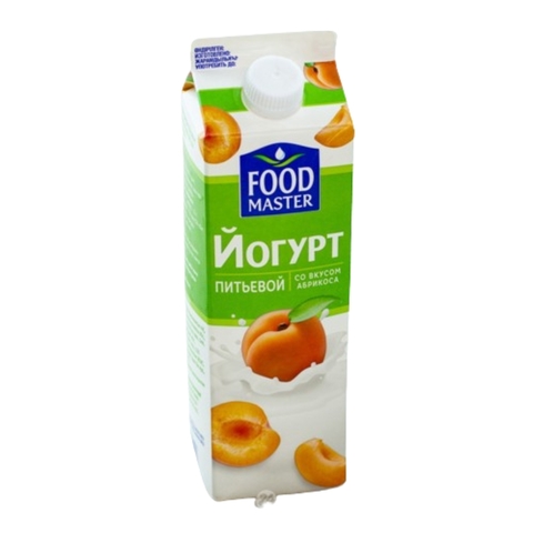 Йогурт питьевой FOOD MASTER Абрикос 2% 0,90 кг т/п КАЗАХСТАН