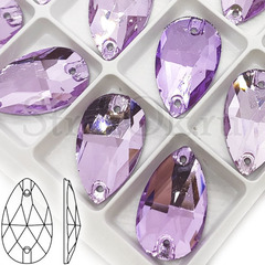 Стразы пришивные купить оптом Light Amethyst, Drope