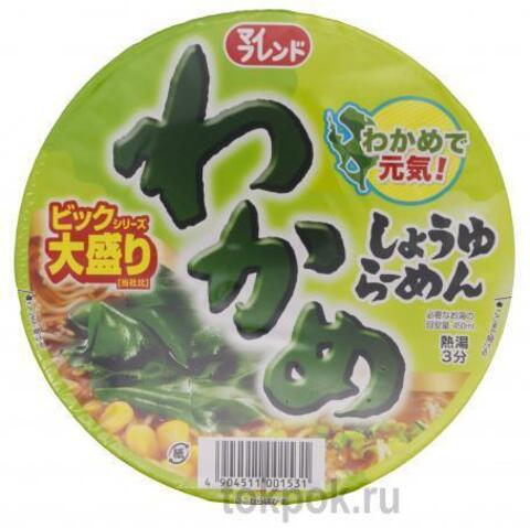 Лапша c соевым соусом и морской капустой вакамэ Daikoku, 100 гр