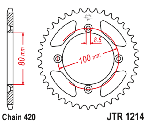 Звезда ведомая для мотоцикла JTR1214.36