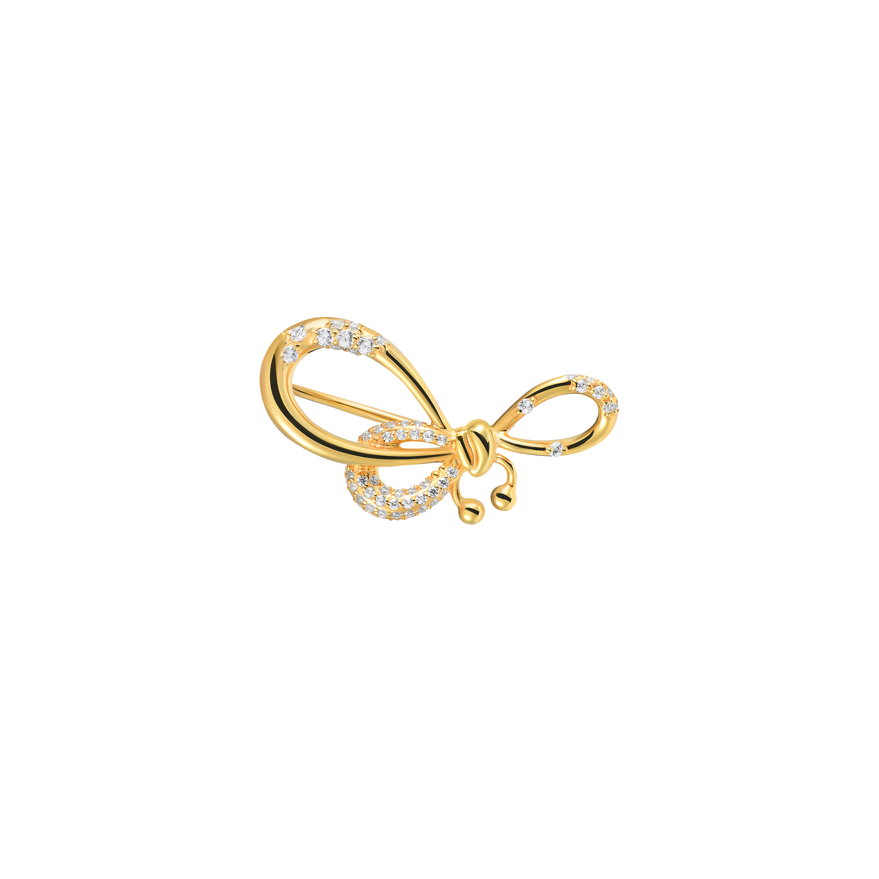 VIVA LA VIKA Моносерьга Crystal Pierced Bow Cuff - Gold