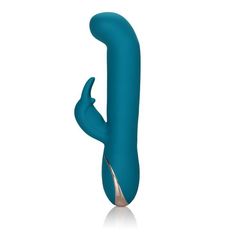 Бирюзовый вибратор с изогнутой головкой Jack Rabbit Signature Silicone Rocking 