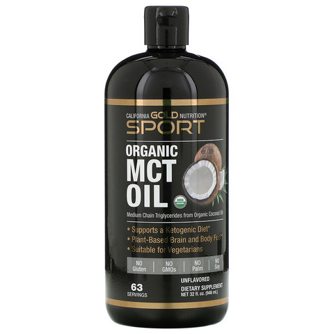 California Gold Nutrition, SPORTS, органическое масло MCT, неароматизированное, 946 мл (32 жидк. унции)