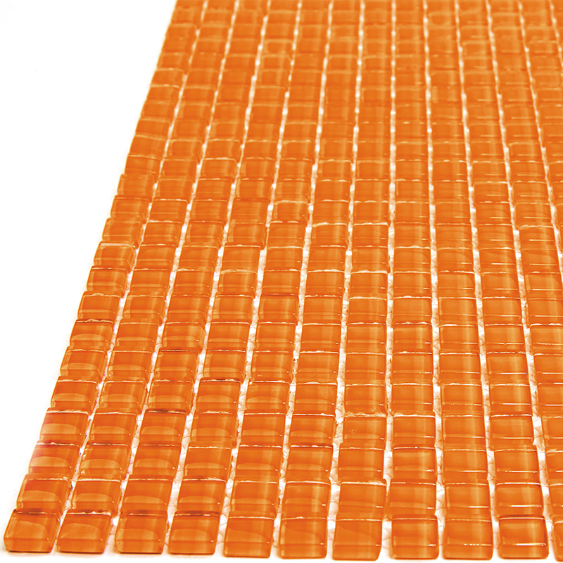 VPC-062 Orange Стеклянная мозаичная плитка для ванной чип 10 мм Vidromar Pure color оранжевый
