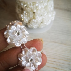 Полубусины на леске со стразами 