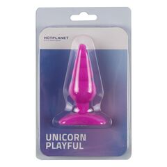 Лиловая анальная пробка Unicorn Playful - 10 см. - 