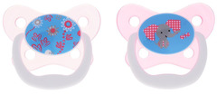 Пустышка PreVent БАБОЧКА, 6-12 месяцев, с крышкой, для девочек набор из 2 шт. (стандарт)