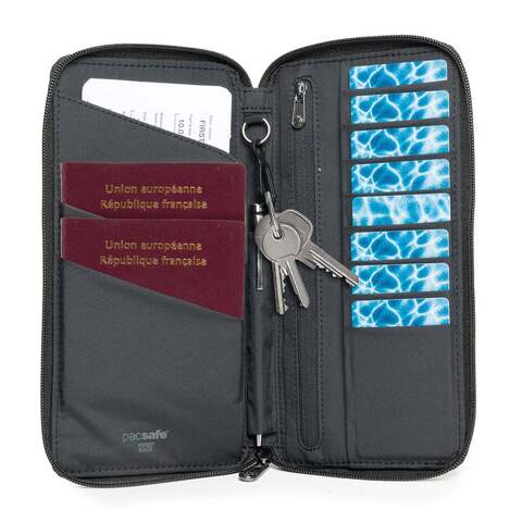 Картинка кошелек Pacsafe RFIDsafe travel organizer серый - 6