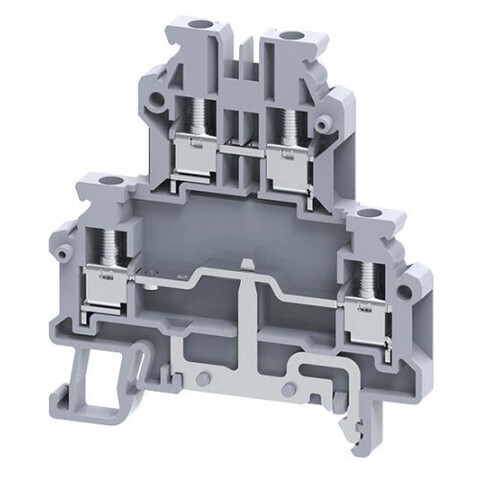 2-х уровневая клемма, четыре терминала (2+ЗК) с винтовыми зажимами проводника до 2.5 мм.кв.