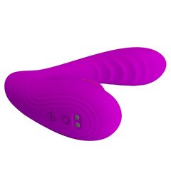 Лиловый вибратор с клиторальной стимуляцией Nauty - 