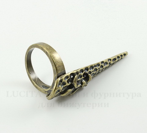 Кольцо - коготь "Fleur-De-Lys" (цвет - античная бронза) 43х18 мм