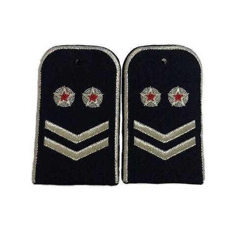 Погоны Метрополитена вышитые синие (2 лычки 2 звезды)