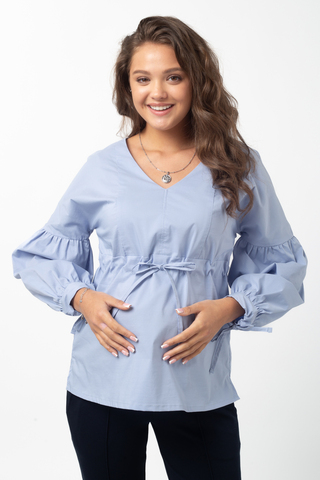 Блузка для беременных 15829 голубой