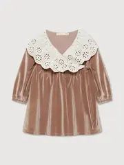 Платье бархатное с воротником