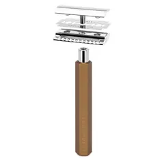 Т-образная бритва MUEHLE HEXAGON, анодированный алюминий, бронзовая закрытая голова