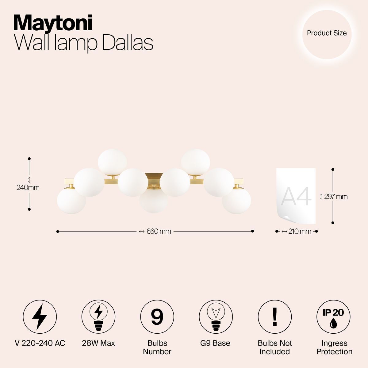 Бра Maytoni Dallas MOD547WL-09BS