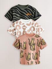 Футболка для мальчика Next E83-463, 3 шт., Хаки, Белый, Розовый