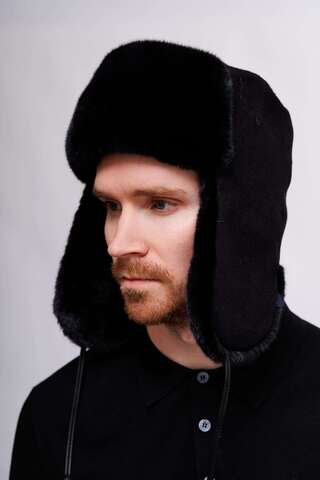CUDGI Шапка-ушанка шерстяная с мехом