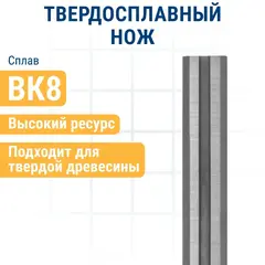 Нож для рубанка ПРАКТИКА 110 мм х 5,5 мм, твердосплавный (TCT), (2 шт) для рубанков 110 мм (791-646)