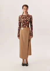 Юбка-миди GOD SAVE THE PRINCESS песочного цвета