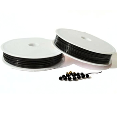 Резинка силиконовая ЧЕРНАЯ круглая для плетения браслетов, 5 мм и 8 мм, 8-18 м., 2 шт.