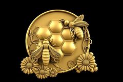 Силиконовый молд № 572 медальон Пчелы