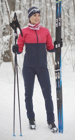 Утеплённый лыжный костюм Nordski Premium розовый/темно-синий женский