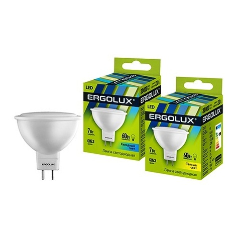 Лампа Ergolux LED-JCDR-7W-GU5,3-4K (холодный свет)