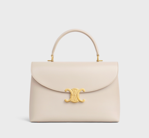 Сумки CELINE MEDIUM NINO из блестящей телячьей кожи белый