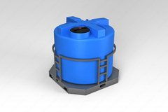 Емкость пищевая в обрешетке ЭкоПром T 2000 л. вертикальная (160x160x151см;синий) - арт.555731