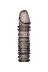 Дымчатая закрытая насадка ToyFa XLover с чешуйками и пупырышками - 13,5 см. - 