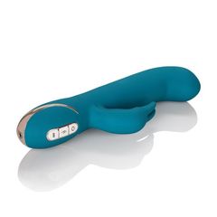 Бирюзовый вибратор с изогнутой головкой Jack Rabbit Signature Silicone Rocking 