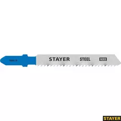STAYER T118B, 2 шт, 50 мм / 2 мм (12TPI), T-хвост., HSS сталь, по металлу толщиной 2-6 мм, полотна для лобзика, Professional (15993-1.8)