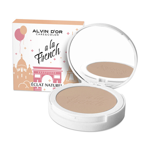 .Alvin D`or  A LA FRENCH ALF-03 Пудра  тон 00 Voile компактная фиксирующая Eclat Naturel  10g