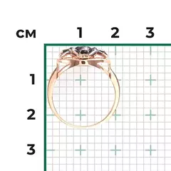 01-5461-00-202-1111-75- Кольцо ПАУК из комбинированного золота с кварцем дымчатым