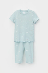 Пижама  для девочки  К 1632/голубой опал,бабочки