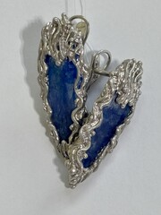 Кианит  (серьги из серебра)