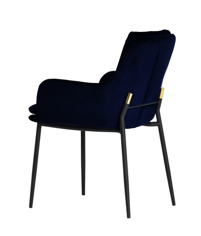 Кресло Саманта велюр темно-синий, для дома кухни со спинкой с подлокотниками 84.8см. 57.4см. 63.9см. металл