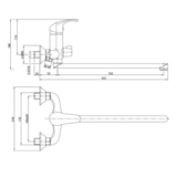 Смеситель для ванны WesnaArt LISTOK LIS01-320, хром