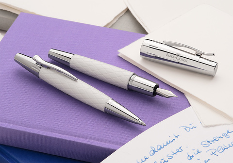 Шариковая ручка Faber-Castell E-motion Resin Rhombus White