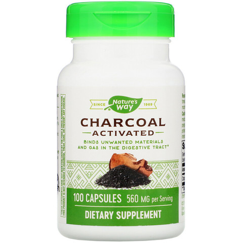 Nature's Way, Charcoal, Activated, 560 mg, 100 Capsules