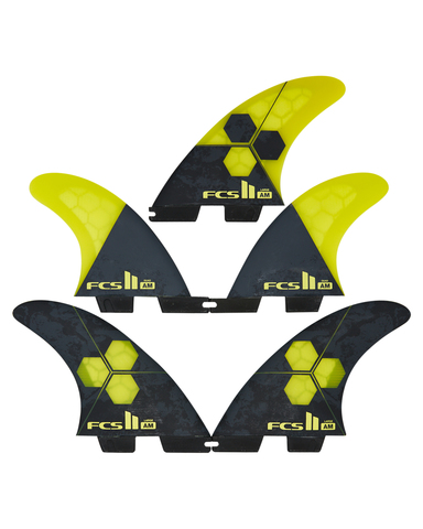 FCS II AM PC Tri-Quad Retail Fins Yellow Large