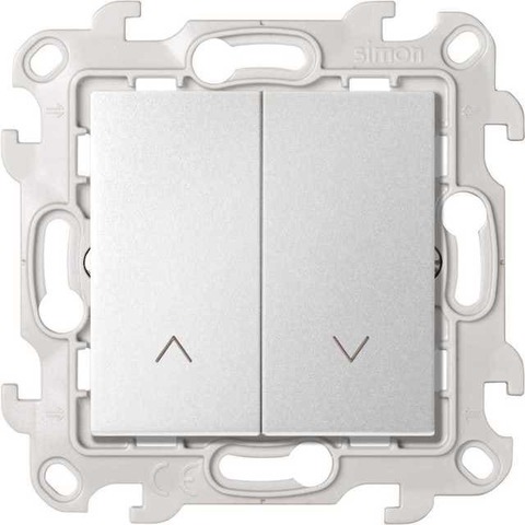 Выключатель управления жалюзи/рольставни 10A 250В~. Цвет Алюминий. Simon 24 Harmonie. 2410331-033