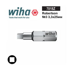 Бита 4-гранная Robertson №3(3,3мм) х25мм Standart Wiha 7018Z 06636