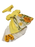 Платье летнее с запахом и нижней юбкой - Желтый. Одежда для кукол, пупсов и мягких игрушек.