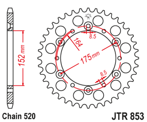 Звезда ведомая для мотоцикла RK B4462-41 (JTR853-41)