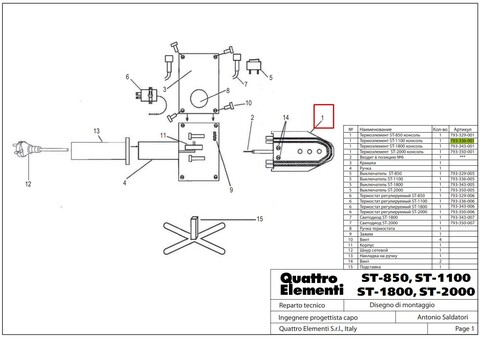 Термоэлемент QUATTRO ELEMENTI ST-1100 консоль (793-336-001)